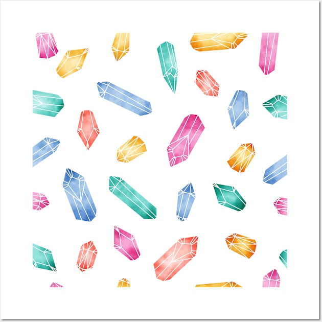 Crystals pattern - White Wall Art by PrintablesPassions